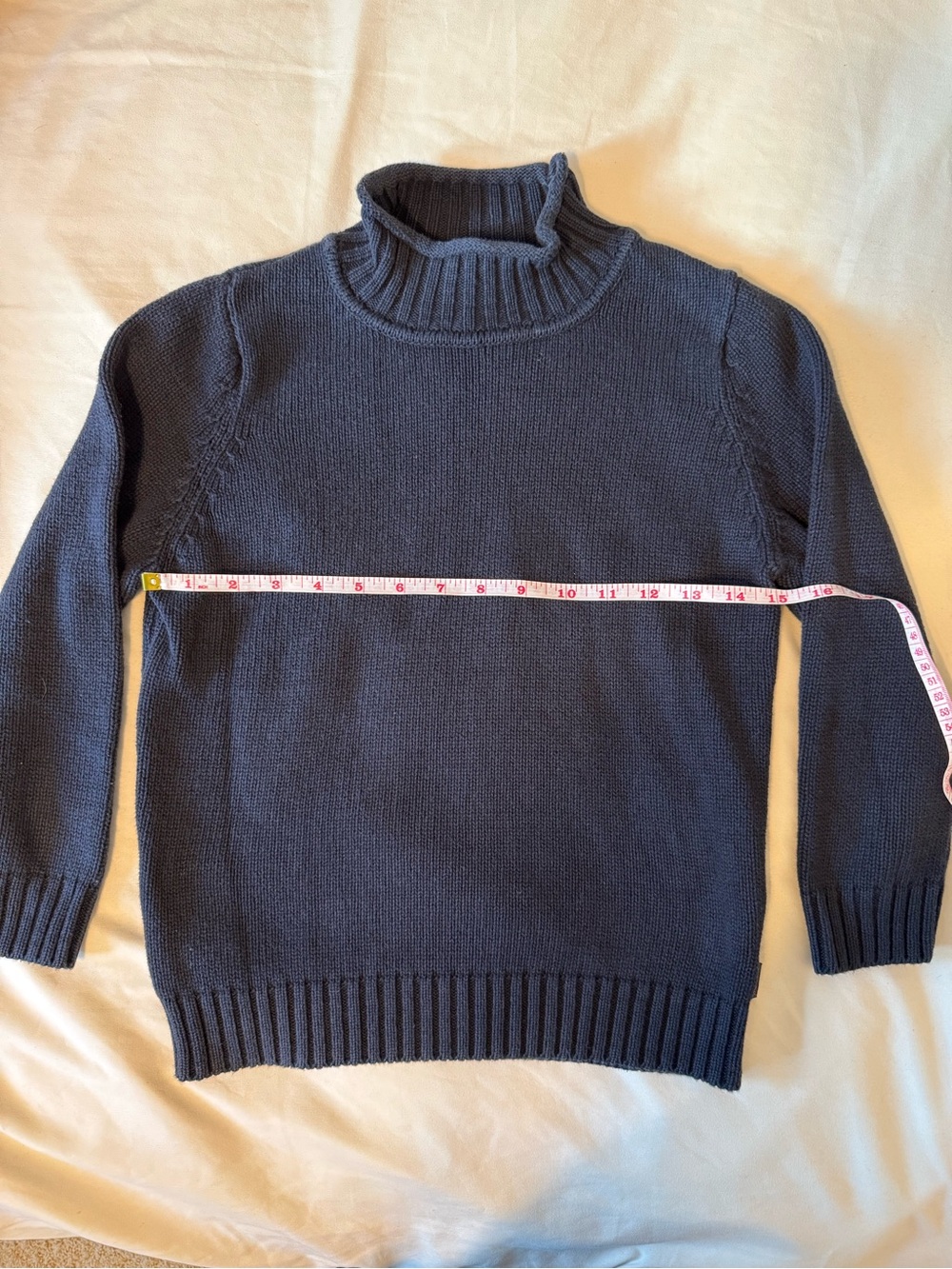 Vintage Ralph Lauren Navy mock turtleneck Sweater // XS // 100% cotton // Y2K - Picture 6 of 10